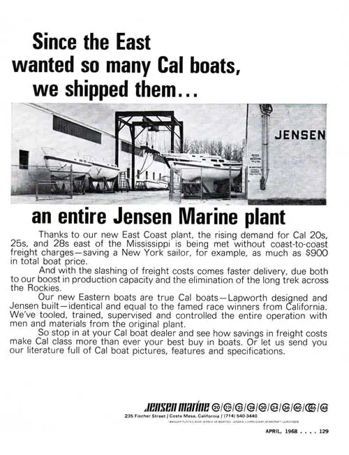 We shipped an entire Jensen Marine Plant to the East - 1968 Print Advertisement.