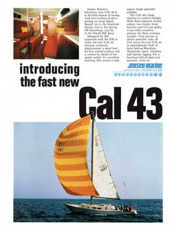 1970 Introducing the Fast New Cal 43 Designed by Bill Lapworth