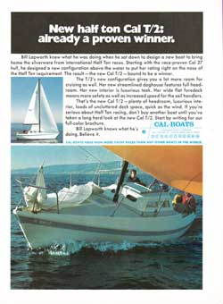 1973 New half ton CAL T/2 Yacht: already a proven winner