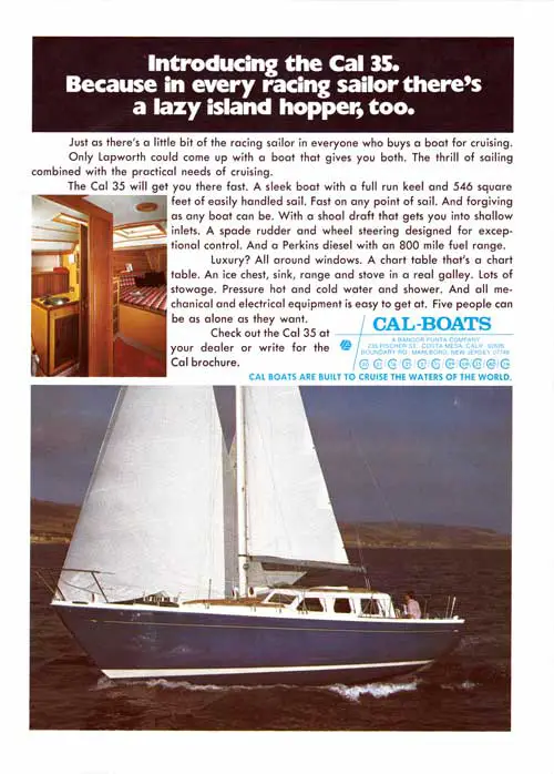 Introducing the CAL 35 Yacht - 1974 Print Advertisement