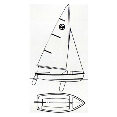 Top and Side Diagrams of the O'Day Widgeon Sailboat