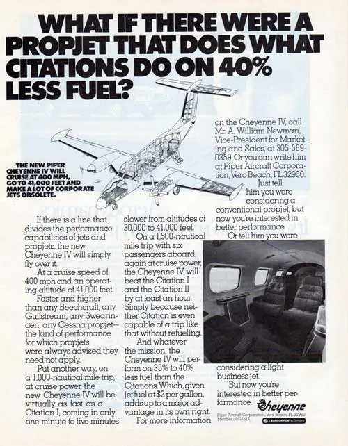What If There Weere A Propjet That Does What Citations Do on 40% Less Fuel - 1983 Advertisement