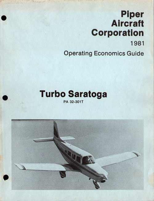 1981 Turbo Saratoga Operating Economics Guide - Piper Aircraft Corporation