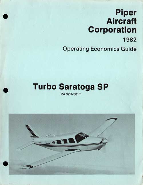 1982 Turbo Saratoga SP Operating Economics Guide - Piper Aircraft Corporation