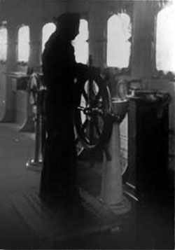 Sailor on the Vaterland at the Wheel showing the Gyro Compass