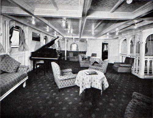 NAL Cabin Music Room, SS Stavangerfjord and Bergensfjord.