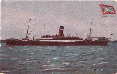 Early 1900s Postcard : Allan LIne SS Victorian