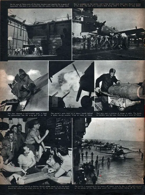 Scenes on a World War II Aircraft Carrier
