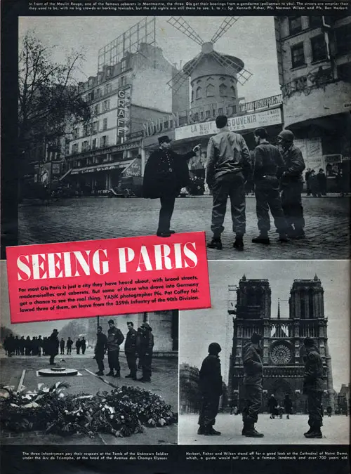 Collage of Photos 1 - Seeing Paris - GI Tourists in April 1945