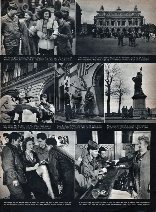Collage of Photos 2 - Seeing Paris - GI Tourists in April 1945