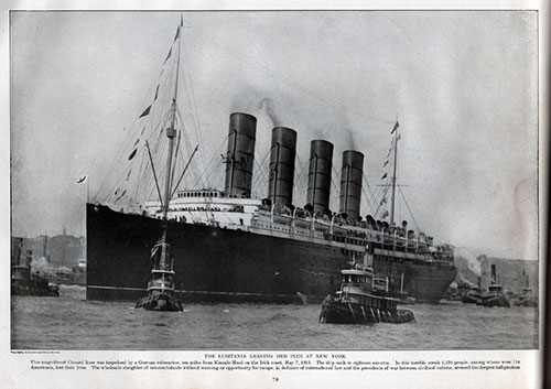 Plate 70 - Lusitania Leaving New York