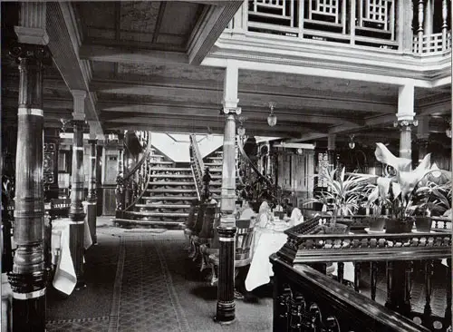 Part of the Upper First Class Dining Hall on the SS Oceana.