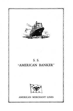 1932-06-25 Farewell Dinner Menu, SS American Banker