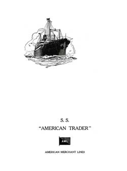 1929-04-27 Farewell Dinner Menu, SS American Trader