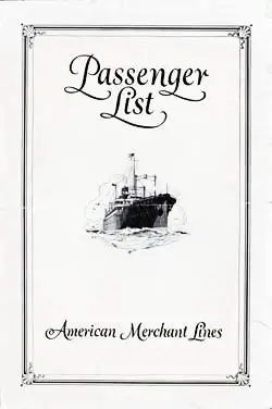 1929-04-18 Passenger List for SS American Trader