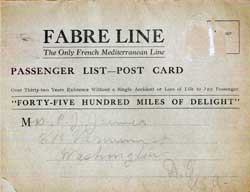 1913-06-17 Passenger List for the TSS Sant Anna