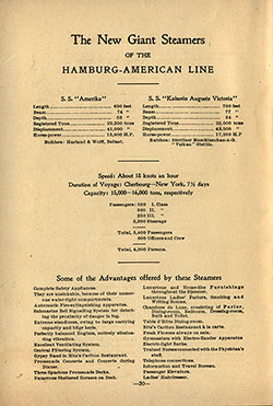 The New Giant Steamers of the Hamburg America Line (1907)