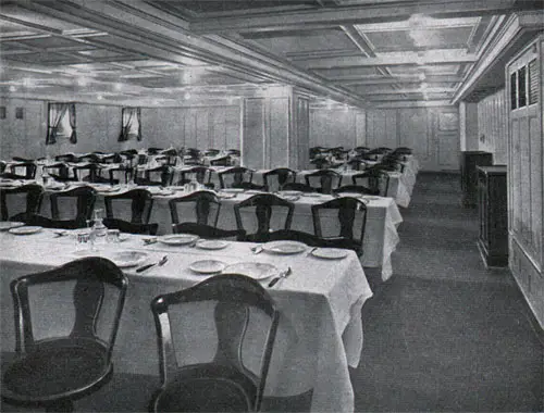 Third Class Dining Room of the SS Columbus.