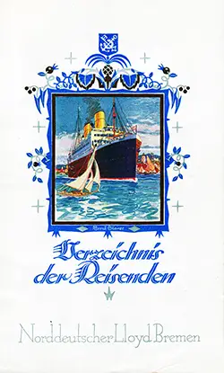 Passenger List Norddeutscher Lloyd Stuttgart August 1924