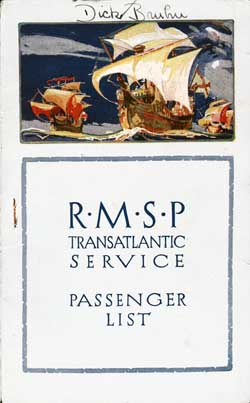 1924-07-22 Passenger Manifest             <p><strong>Steamship Line</strong>: Royal Mail Steam Packet Company / RMSP</p>
for the SS Ohio