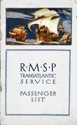 Front Cover, Cabin Passenger List for the SS Orca of the RMSP, Departing 6 July 1924 from Hamburg to Québec and New York via Southampton and Cherbourg.