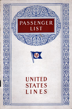 1929-08-27 Passenger Manifest for the SS Leviathan