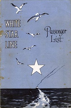 Front Cover, 1930-08-06 RMS Homeric Passenger List