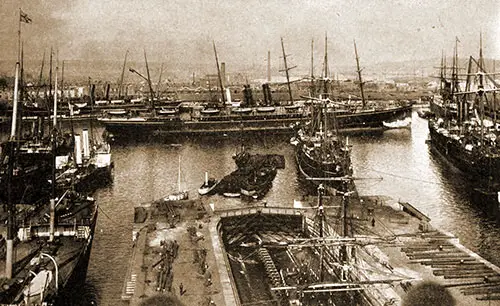 View of Outer Dock at Southampton in 1904
