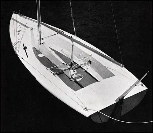 Close-Up View of the Hull on a New 1971 O'Day 15 Sailboat.