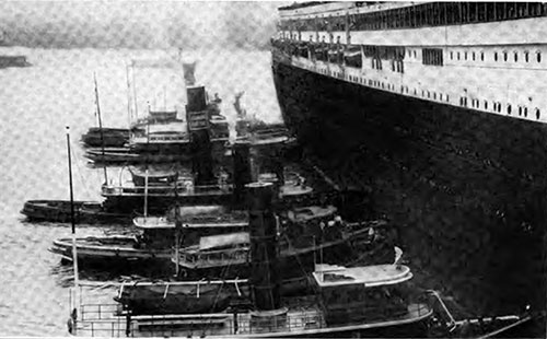 Docking the German Ocean Liner SS Imperator in the North River.