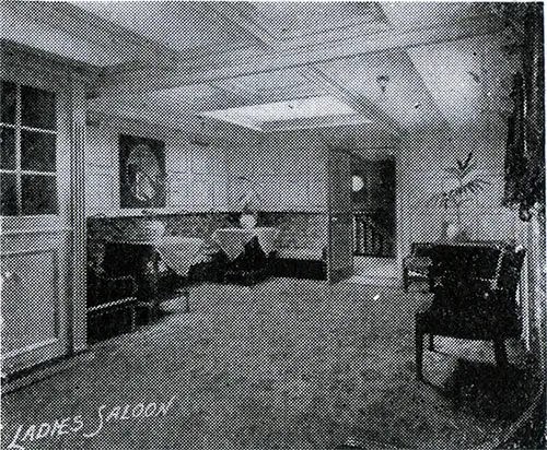 The Ladies' Saloon on an American Line Steamship circa 1907