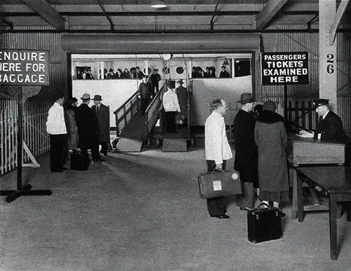Passengers Checking in Before Embarking on a Baltimore Mail Line Steamship