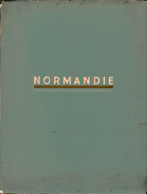 Couverture du livret "Normandie" de 1937 de la Compagnie Générale Transatlantique - French Line.