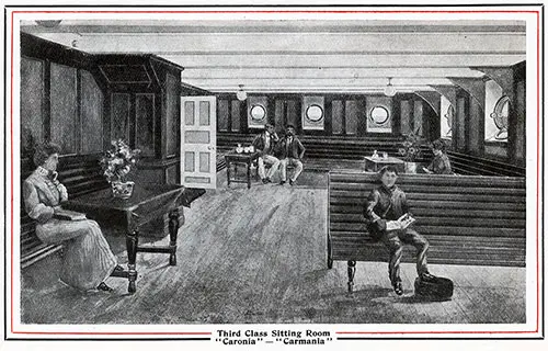 Third Class Sitting Room on the Caronia and Carmania