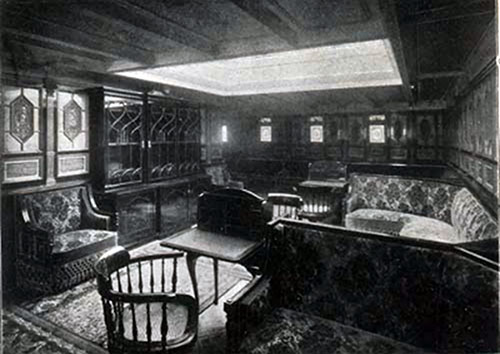 First Cabin Library on the SS New England.