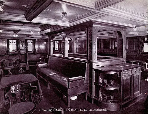 Smoking Room on the SS Deutschland.