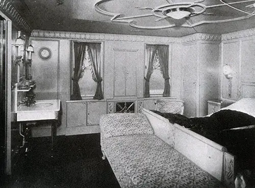 View of Stateroom in a First Class Suite.
