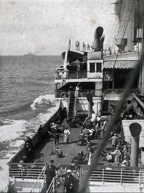 Passengers on the Boat Deck of the SS Deutschland.