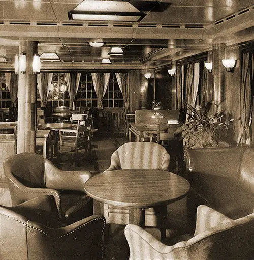 Corner of the Second Class Smoking Room on the SS Bremen.