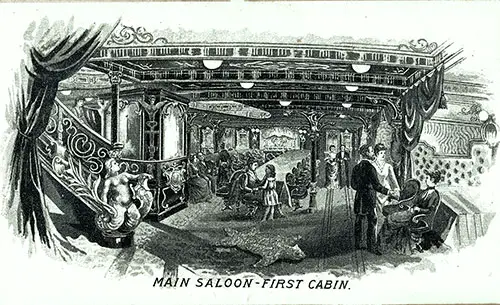 First Cabin Main Saloon on a North German Lloyd Steamship.