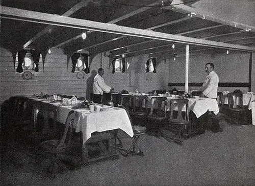 Another View of Preparing the Third-Class Dining Room for the Next Meal.