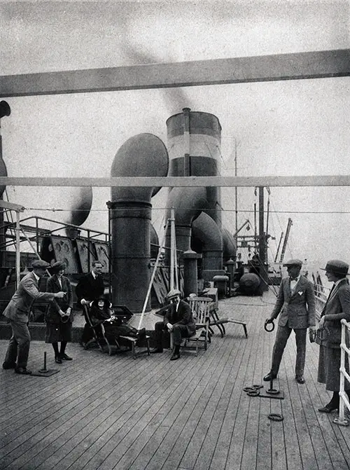 Passengers Playing Quoits on the Boat Deck.