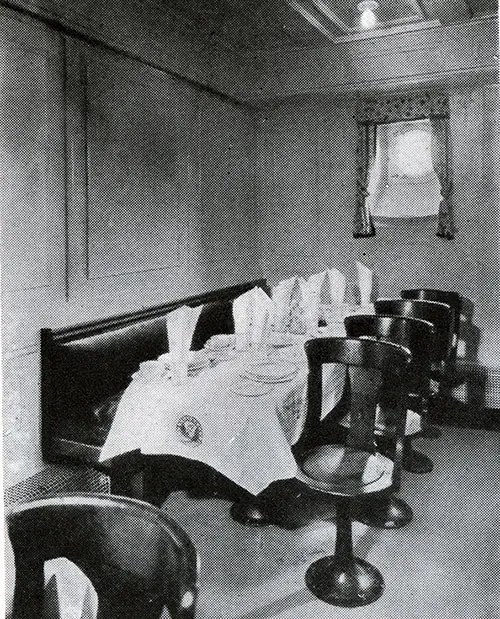 A Small Family Table is Available for Third Class Passengers on the SS Leviathan.