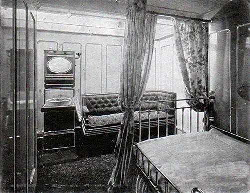Promenade Deck First Class Stateroom on the RMS Romanic.