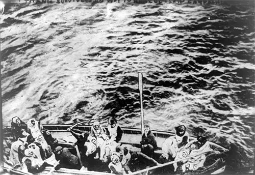 Titanic Survivors on Way to Rescue Ship Carpathia - 15 April 1912