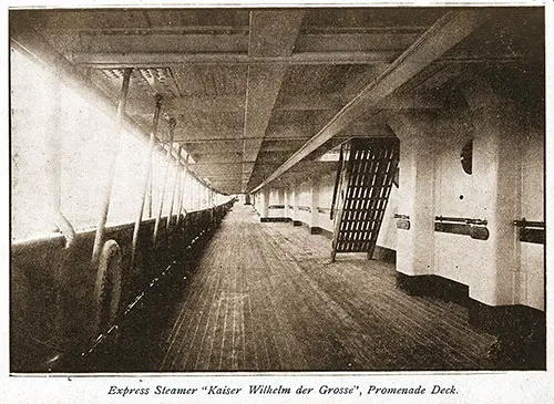 First Class Promenade Deck on the SS Kaiser Wilhelm der Grosse.