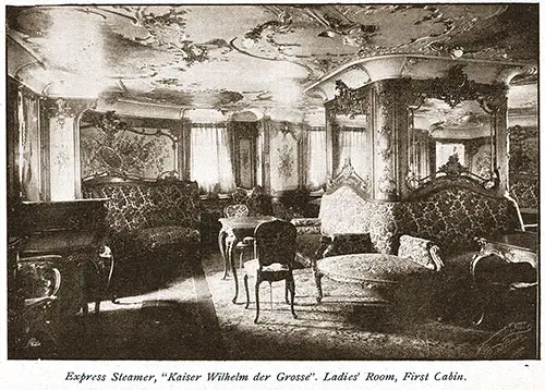 First Class Ladies Room on the SS Kaiser Wilhelm der Grosse.