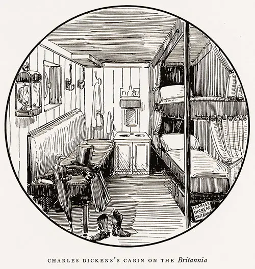Charles Dicken's Cabin on the SS Britannia. Spanning the Atlantic, 1931.