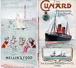 Front Cover, The Cunard Passenger's Log Book, RMS Campania 1893, 12,950 Tons, Length 625 Feet. The Cunard Steam-Ship Company, Limited, 1893.