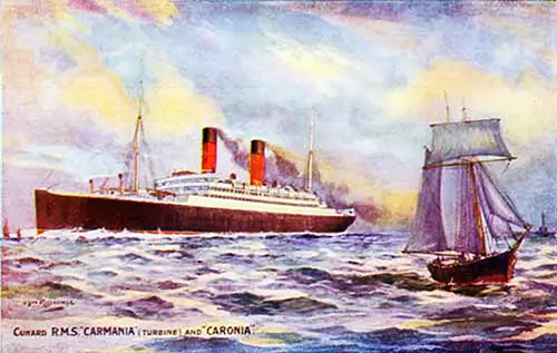 Cunard Sister Ships RMS Carmania (Turbine) and the Caronia.